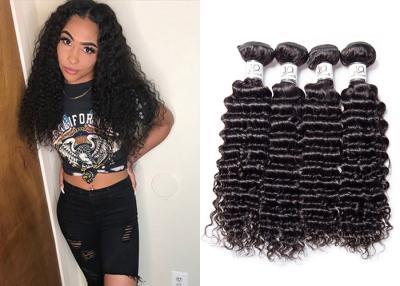 China Natural Color #1b Brazilian Deep Curly Hair Bundles Human Hair Can Be Dyed for sale