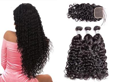 China No Tangling Brazilian Hair Weave Bundles With Closure Can Be Dyed And Premed for sale