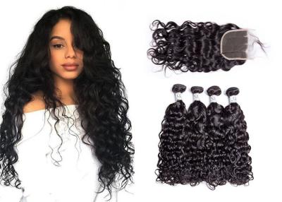 China Smooth Brazilian Water Wave Hair Weave / Unprocessed Remy Water Wave Weave for sale