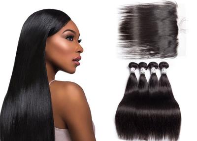 China Brazilian Straight Weave With Frontal , 4 Bundles With Frontal No Shedding for sale