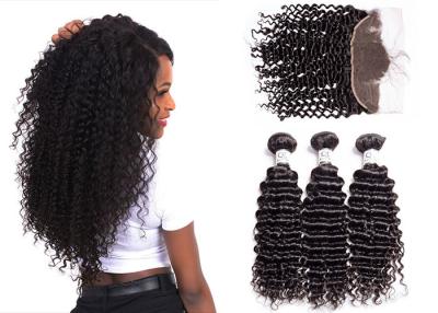 China Grade 8A Brazilian Deep Curly Hair Bundles / 3 Bundles Long Deep Curly Weave for sale