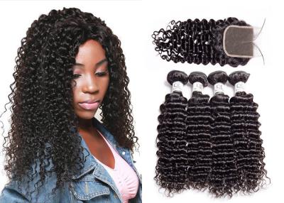 China QueenLife Long Virgin Malaysian Remy Deep Curly Human Hair Weave Can Be Restyled for sale