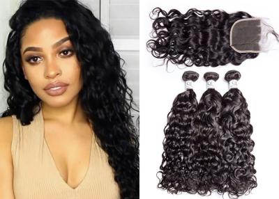 China 3 Pieces Remy Human Weave Bundles With Closure No Lice Or Knit 10A Grade for sale