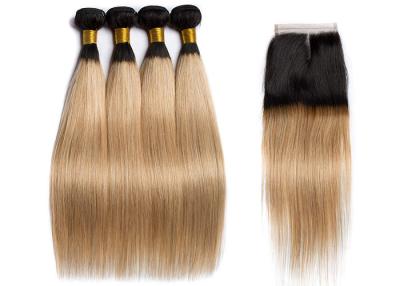 China 1B /27 Color 9A Grade Virgin Real Human Hair Extensions Straight 10 Inch To 26 Inch for sale