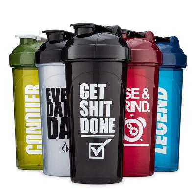 China Viable Free Sample Wholesale Custom Colored Plastic Protein Shaker Bottle Bpa Free Logo Workout Sports Gym for sale