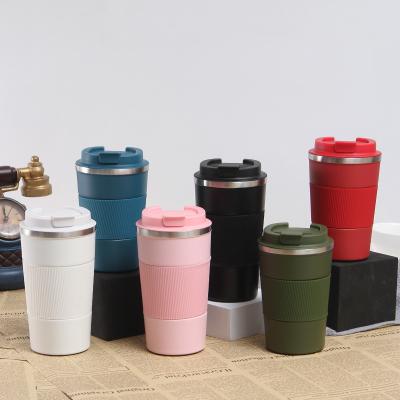 China Sustainable Wholesale 380ml 510ml Powder Coated Coffee Mug Wall Double Travel Stainless Steel Thermos Mugs With Lid for sale