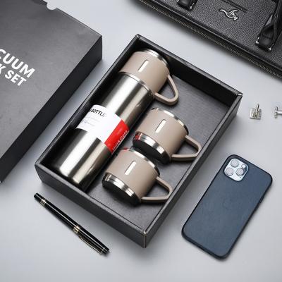 China Viable Gift Set 2022 Hot Sale Double Flask Wall Stainless Steel Coffee Mug Vacuum Insulated Mug Two With One Flask 500ml for sale