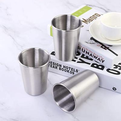 China CLASSIC 16 Ounce Reusable Pint Cups Stainless Steel Pint Cup Stackable Tumblers For Travel Metal Cups For Outdoor Drinking for sale