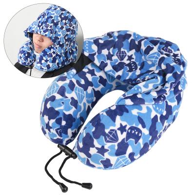 China Portable U-Shaped Neck Pillow Memory Foam Hoodie Pillow Pillow Fashionable Outdoor Functional Warm Windproof Anti-static Neck Pillow Set for sale