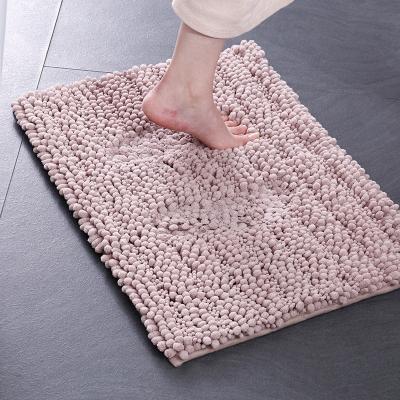 China 2021 Good Absorbency Chenille Wool Anti-Skid Bathroom Rug Non-Slip Modern Soft Comfortable Coarse Floor Mat for sale