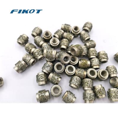 China Quarry Clad Marble Spring Diamond Wire Saw Beads Quarry Fikot Marble Travertine Stone Beads for sale