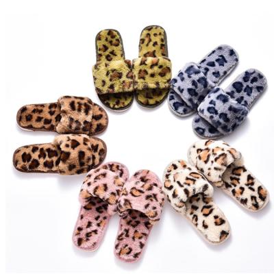 China Fashion Trend Home Bedroom Wholesale Printed Plush Indoor Women Slides Slippers Sandals for sale