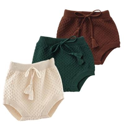 China Color Fade Proof Korean Baby Knitted pp shorts toddler girl boys spring knitted defeat fashion baby bloomers kids bottoms for sale