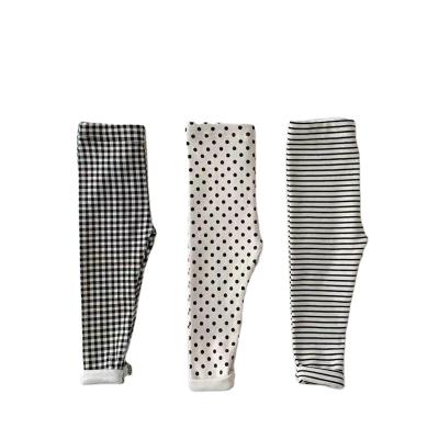 China Polka Dot Leopard Print Fleece Pants Baby Spring Anti-pilling Clothes Tight Leg Warmers Newborn Child Elastic Dots for sale