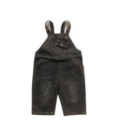 China Anti-Wrinkle Toddler Vintage Wash Kids Trousers JumpsuitsInfant Clothing Outfits Girls Boys Girls Denim Overall for sale