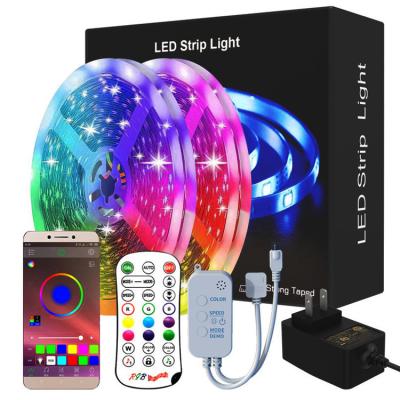 China Cheap High Quality Facoty Smart Long Life RGB Led Strip Lights Waterproof Wifi 12V Voice Control 5M Remote Flexible 5050 CE FCC for sale