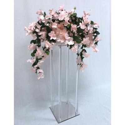 China Elegant Decorative Flower Stand Crystal Chandelier Wedding Tabletop Acrylic Flower Arrangement in Place Large Morden Clear for sale