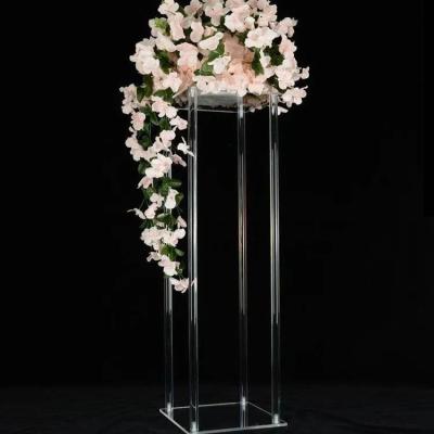 China Acrylic Clear Wedding Table Centerpieces For Flower Stand Flower Base And Wedding Decorations for sale