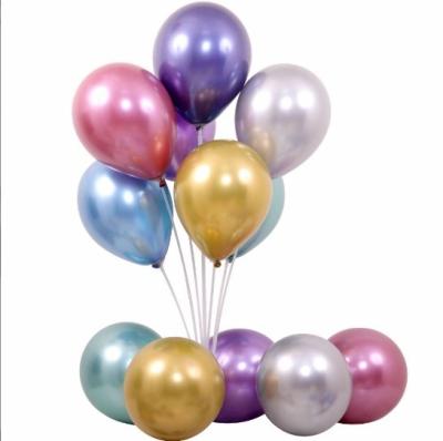 China Party Wedding Birthday 12inch 10inch Colorful Metal Balloon Chime Latex Balloons Decoration Chrome Metallic Balloons for sale