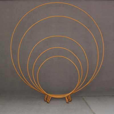 China Hot Sale Round Metal Frame Gold Arch Wedding Balloon Circle Metal Flower Stand For Stage Decoration Valentine's Day for sale