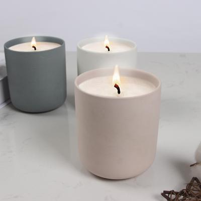 China Wholesale Hot Selling Single Jar Matte Ceramic Candles Jars Luxury Style Candle Holder Home Decoration for sale