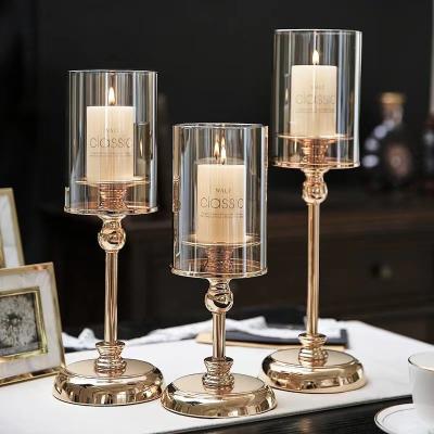 China Unique to European luxury romantic home candle holder dinner pillar modern art candlestick candlesticks ornaments for sale