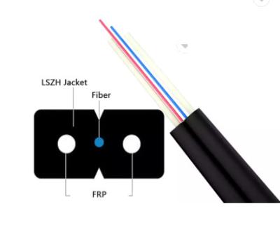 중국 2*0.5mm FRP FTTH Flat Drop Cable GJXFH 1/2/4/6 Cores 판매용