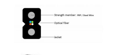 Cina 4 Core Indoor FTTH Drop Cable GJXH/GJXFH Acciaio tipo arco/FRP in vendita