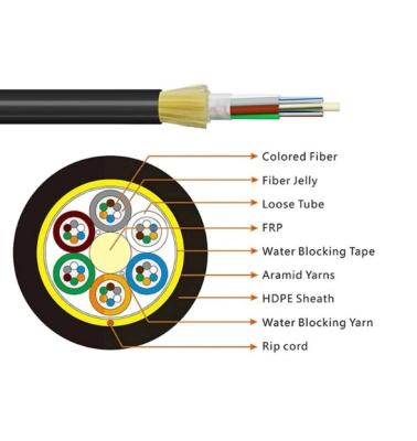 China 2-36 core Span 100 M PE AT jacket sheath G652D Single jacket outdoor ADSS Fiber Optical Cable for sale