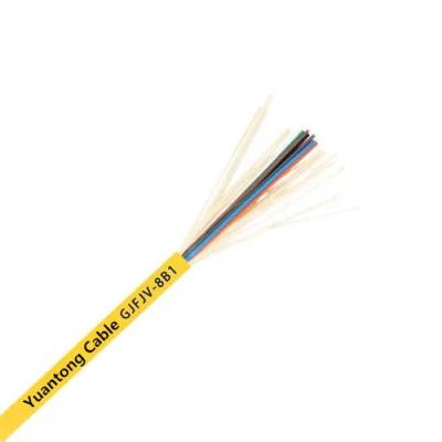 Chine Câble à fibres optiques jaune rond, câble optique de fibre de noyau de PVC Lszh GJFJV 8 à vendre