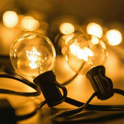 China Residential Outdoor String Lights, 50Ft Globe G40 String Lights With 52Clear Bulbs Waterproof Patio String Lights Connect for sale