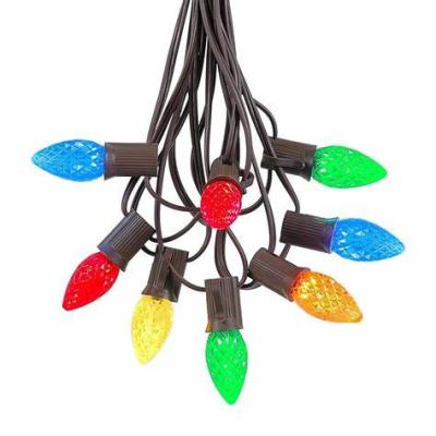 China Wholesale Christmas Decoration 25ft C7 LED Bulb Multicolor Faceted String Lights From Manufacturer C7 for sale