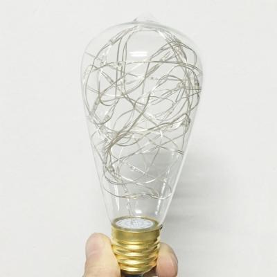 China RGB Glass Flash Lights ST64 Style Copper Wire LED New E27 Light Bulb Twinkly for sale