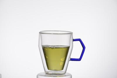 China Double wall glass, Heat-resistant  glass cup, borosilicate glass, Espresso, Latte, Cappuccino cup for sale