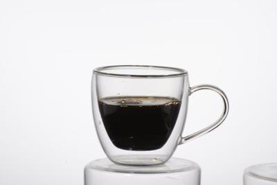 China Double wall glass, Heat-resistant  glass cup, borosilicate glass, Espresso, Latte, Cappuccino cup for sale