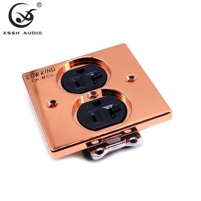 China 2 Outlet Power Jack Copper Plate Core Audio Amplifier CD Player Electric Power Residential/Multi-Purpose Pure Black American Standard Plug Outlet for sale