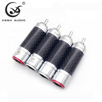 China Copper Alloy Rhodium Plated Popular XSSH YIVO DIY HIGH-END HIGH FIDELITY 9mm Copper Alloy Rhodium Plated Universal RCA Audio Control Male RCA for sale