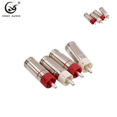 China audio & YIVO XSSH High End Quality High End Quality High Fidelity Copper Audio Video DIY 9mm Silver Plated RCA Connector for sale