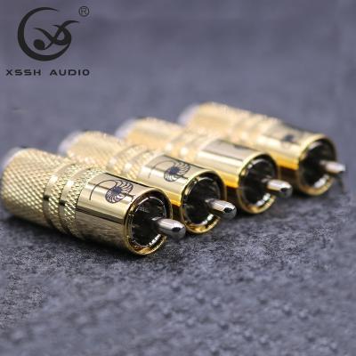 China audio & Guangzhou YIVO XSSH OEM Video HIFI brass plated Conductror silver audio rca connector jack rca plug for sale