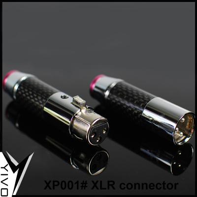 China audio & YIVO XSSH Audio Video Female Male 3 Pins Carbon Fiber Rhodium Gold XLR Plug Pure Copper Clad Connector for sale