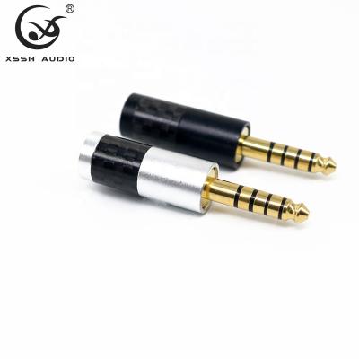 China audio & YIVO XSSH Gold Carbon Visual High Fidelity Brass Plated Fiber Balanced 4.4mm Earphone Jack Connector Audio Jack for sale