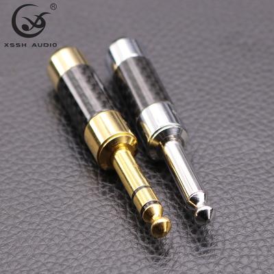 China audio & Good Quality YIVO XSSH OEM ODM Carbon Fiber Shell 6.35MM Earphone Audio Video High End Stereo 6.5MM Jack for sale