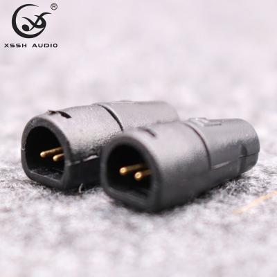 China audio & YIVO XSSH Brass Gold Plated 0.78mm Video Black Hi-Fi Shell Jack Earphone 0.78mm Audio Jack Earphone Connector 2 Pin for sale