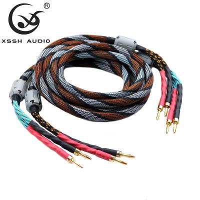 China YIVO XSSH OFC Speaker DIY Performance High End Gold Plated Banana Plug Plated High Fidelity High Quality Silver Audio Speaker Cable Wire for sale