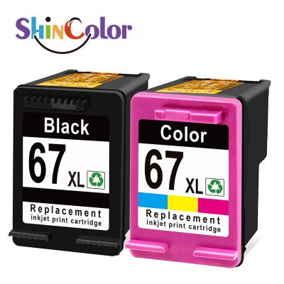 China Re-manufactured Premium ShinColor 67 XL 67xl Inkjet Ink Cartridge For Hp67 67xl Deskjet 1200 2700 2255 2330 Hp for sale