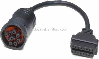 China Electronic Car Scanner Diagnostic Cables J1939 9 PIN Deutsch to OBD 16 PIN OBD2 Adapter Cable for sale