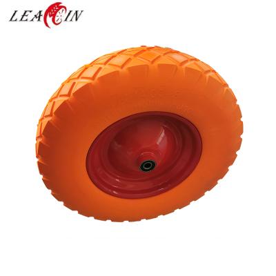 China Home Use Orange PU Foam Wheel 4.80/4.00-8 For Wheelbarrow for sale