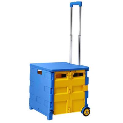 China Tools Factory Supply 50L Direct Plastic Vegetable Folding Trolley Bag Shopping Trolley With Wheels for sale