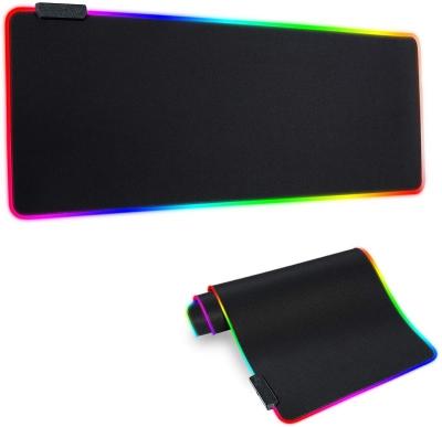 China Durable Oversized Glowing Led Extended Mousepad Computer Keyboard Pad Mat 800*300*4MM XXL Non-slip Rubber Base Gaming Mouse Pad for sale