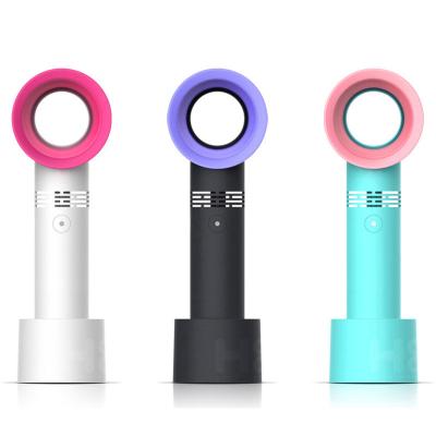 China Quiet Portable Rechargeable Mini Cooler Non-Blade Fan 3 Levels USB Working Mini Fan Handheld Eyelash Bladeless Fan for sale